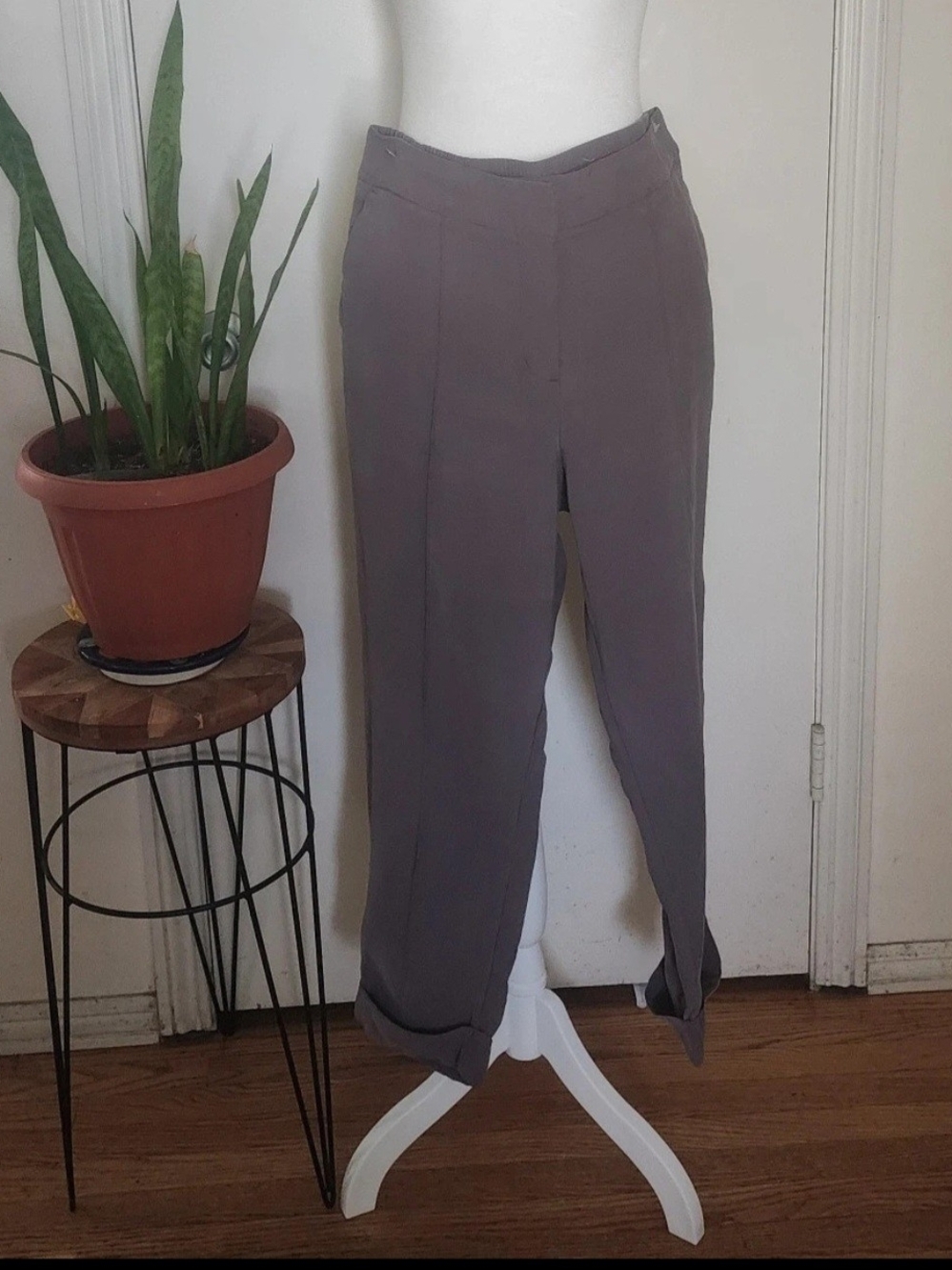 Nine West Taupe Straight-Leg Trousers